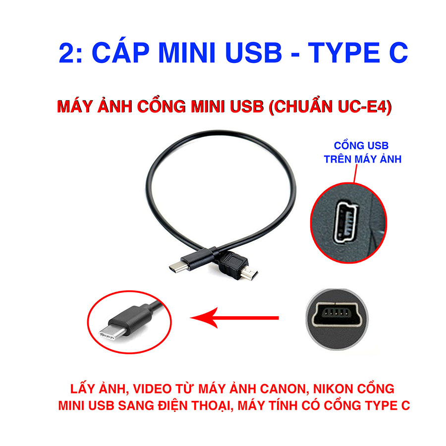 Cáp Mini USB-Type C