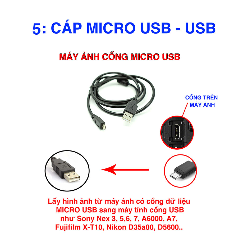Cáp dữ liệu Micro USB - USB