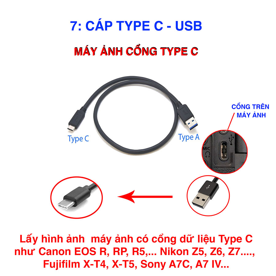 Cáp dữ liệu Type C - USB