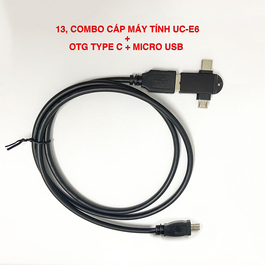 Combo cáp UC-E6 qua Type C và Micro USB