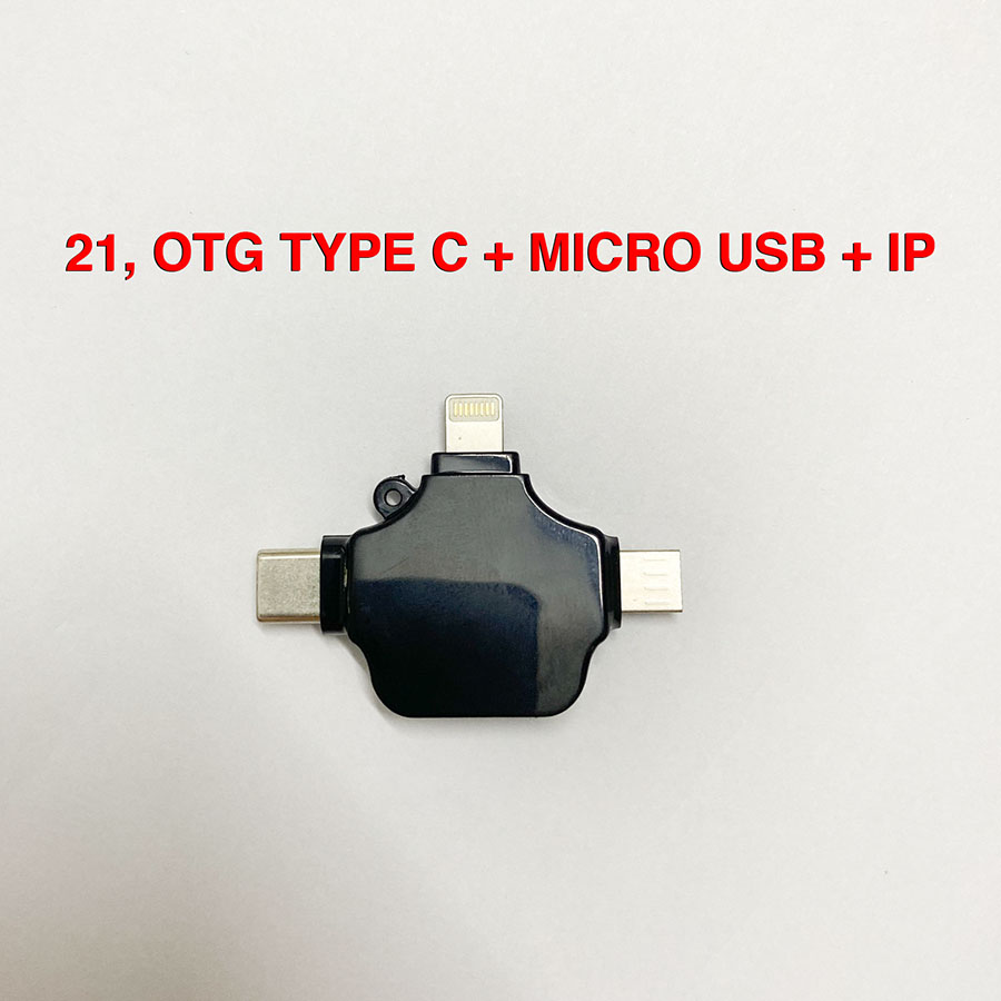 Đầu OTG Type C, Micro USB và Lightning