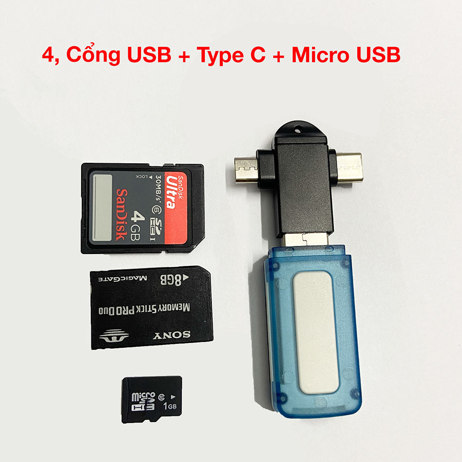 Đầu đọc thẻ nhớ Memory Stick Pro Duo cho Type C và Micro USB